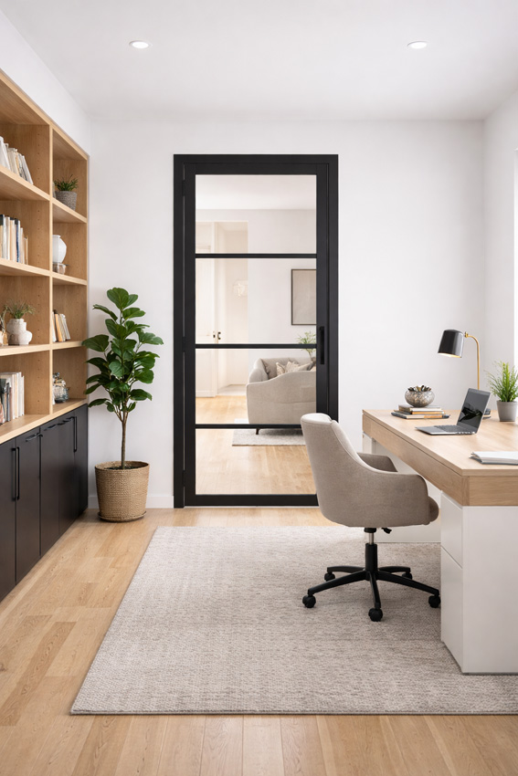 Bloc-porte 78cm steel look feeling 4R verre clair 201.5cm