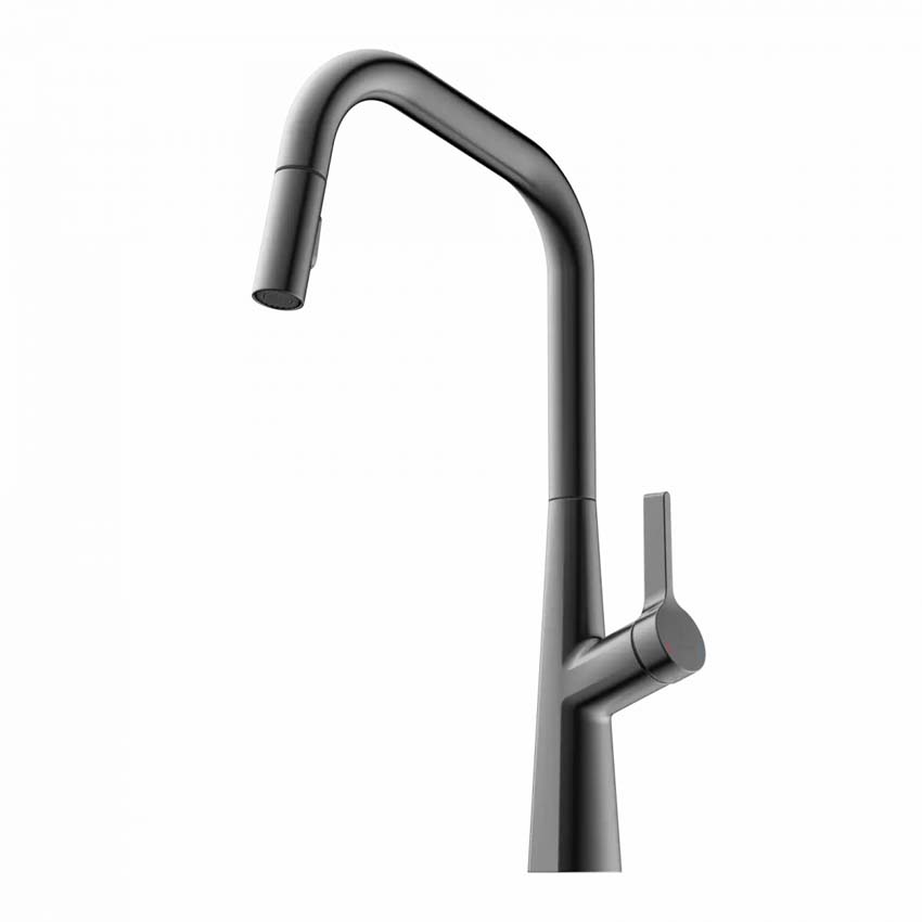 Robinet de cuisine Wasserwerk WK 9 Edge graphite mat avec bec extractible