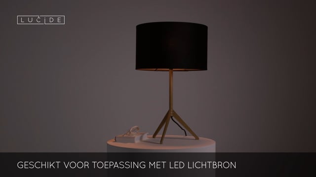 Lucide TONDO - Lampe de table - Ø 30 cm - 1xE27 - Or Mat / Laiton Lucide TONDO - Lampe de table - Ø 30 cm - 1xE27 - Or Mat / Laiton