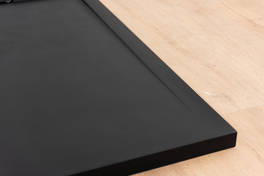Douchebak Akon polybeton mat zwart 120x90cm