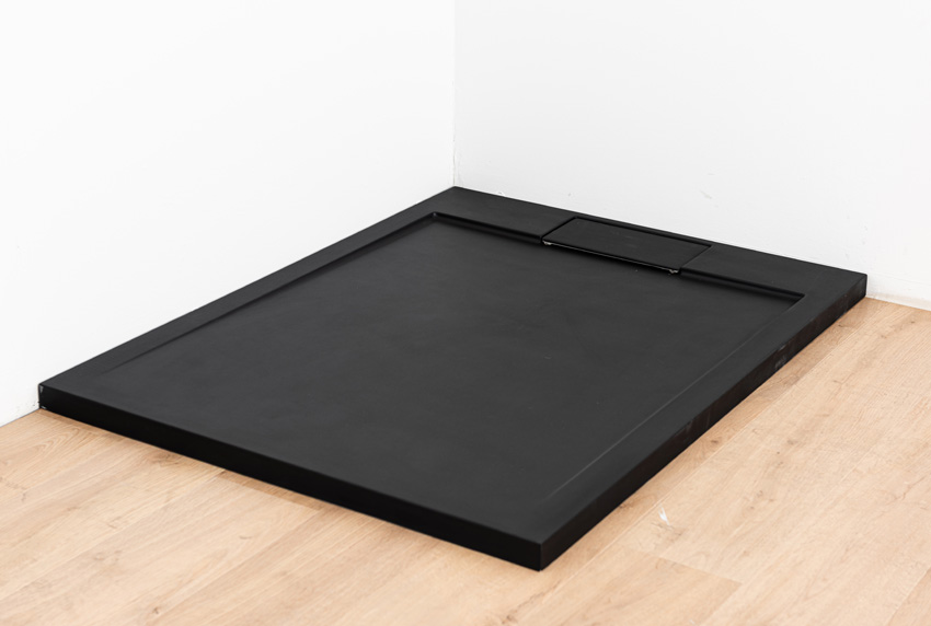 Douchebak Akon polybeton mat zwart 120x90cm