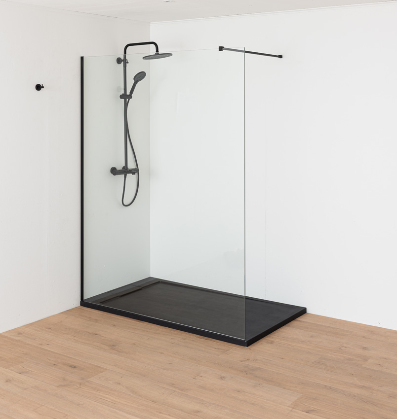 Receveur de douche Akon polybeton noir mat 160x90cm