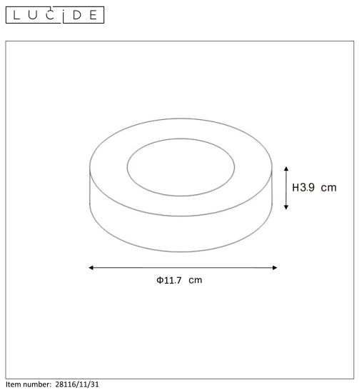 BRICE-LED Plafonnier Dimmable 8W Ø11.5cm IP44