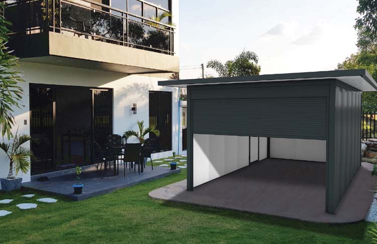 Garage metal anthracite medium 325 x 640 x 240 cm