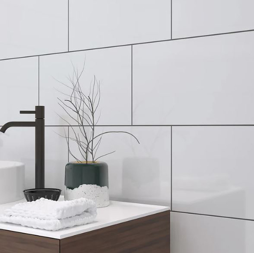 Carrelage mural Amos mat blanc 30x60cm