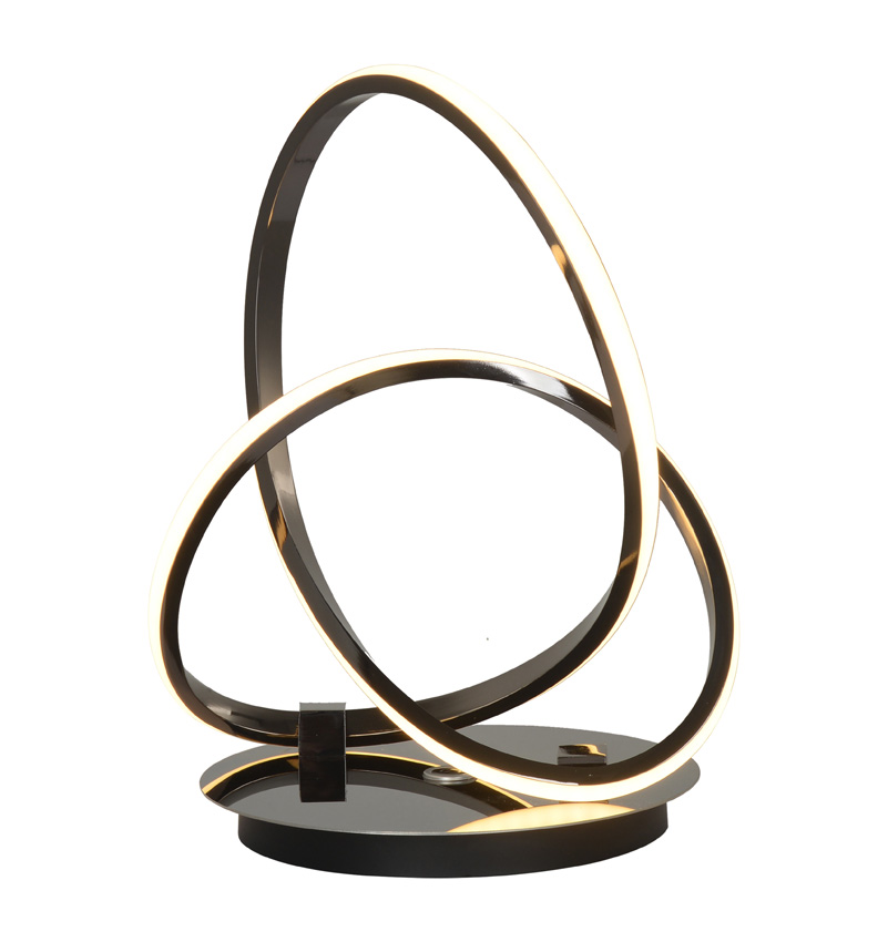 Lampe de table - noir/chrome - 26x21x33cm - dimmable - LED - 1x18W - 3000K