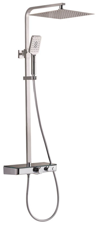 Douchesysteem thermostatisch Olfa chroom-antraciet Douchesysteem thermostatisch Olfa chroom-antraciet