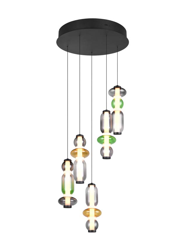 Suspension - Transparant - Ø15,5cm - Dimmable - LED - 5x8W - 2300-4000K