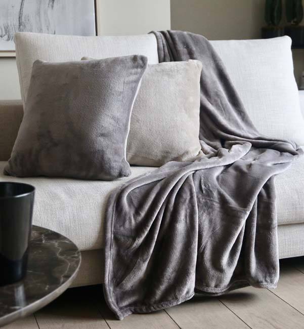 Plaid microfibre grand luxe vison 150x200 cm
