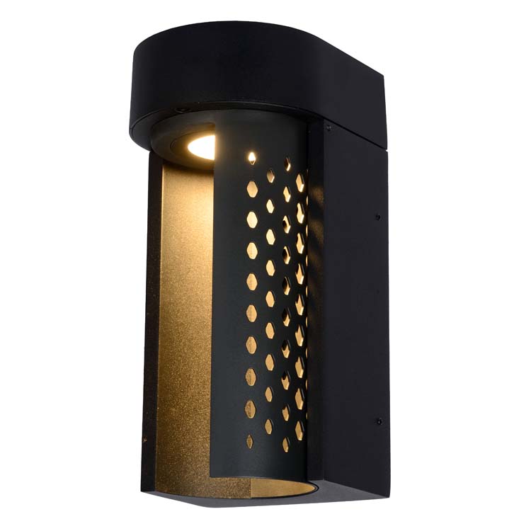 KIRAN - Wandlamp Buiten - LED - 1x10W 2700K - IP65 - Zwart