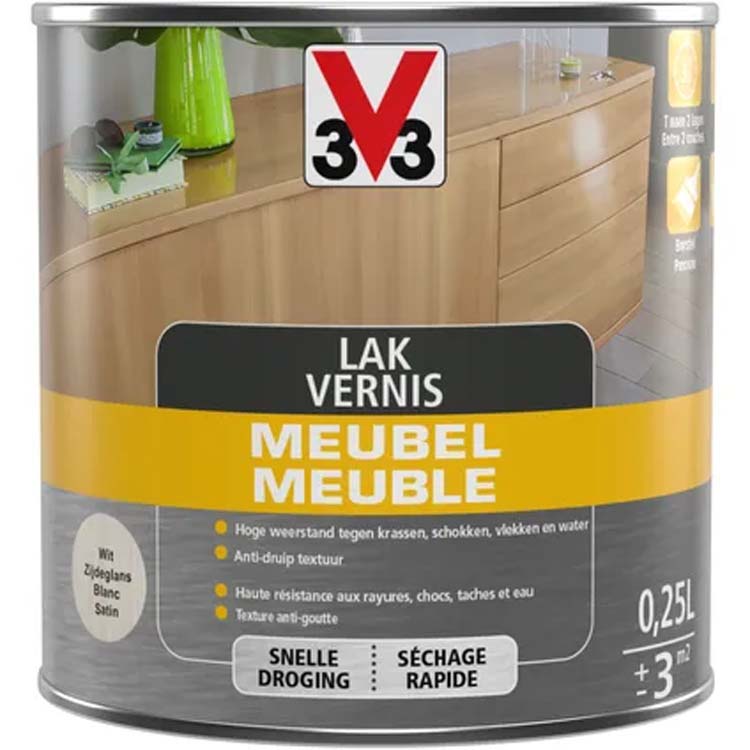 V33 meubellak Deco wit satijn 0,25L
