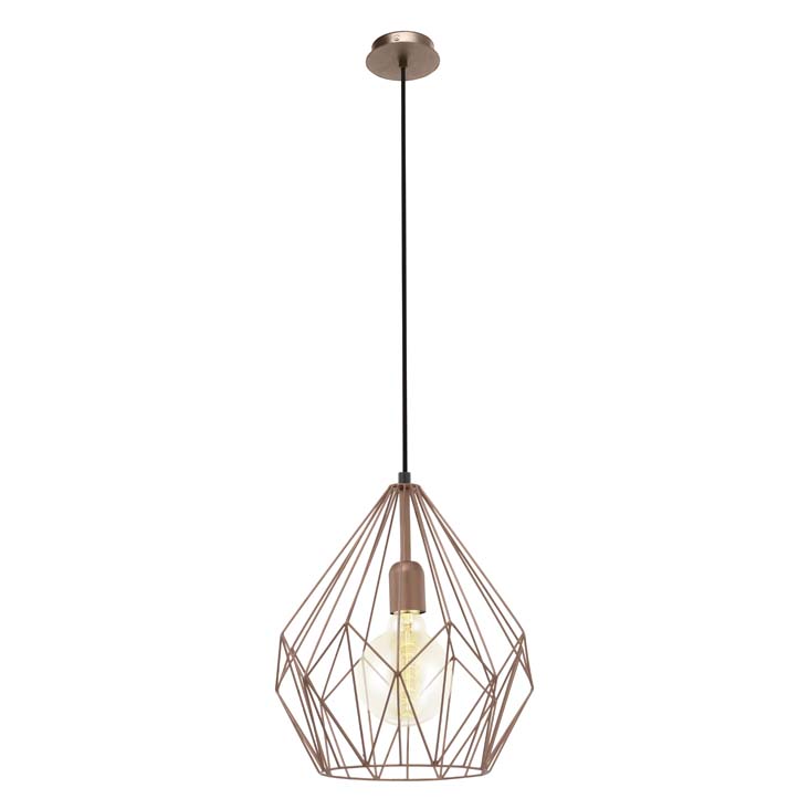 Luminaire suspendu Geo - E27 - Max. 60W - Cuivre