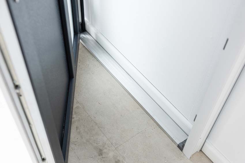 Buitendeur Lumeo PVC mat glas antraciet/wit 1000x2000mm links