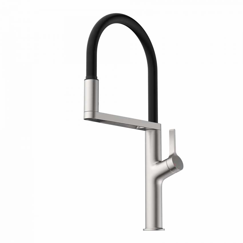 Robinet de cuisine Wasserwerk WK 2 aspect inox avec bec extractible