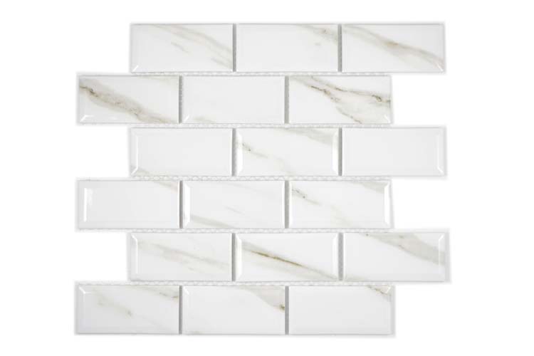 Mosaïque Metro Calacatta brillant 29,5x29,1cm