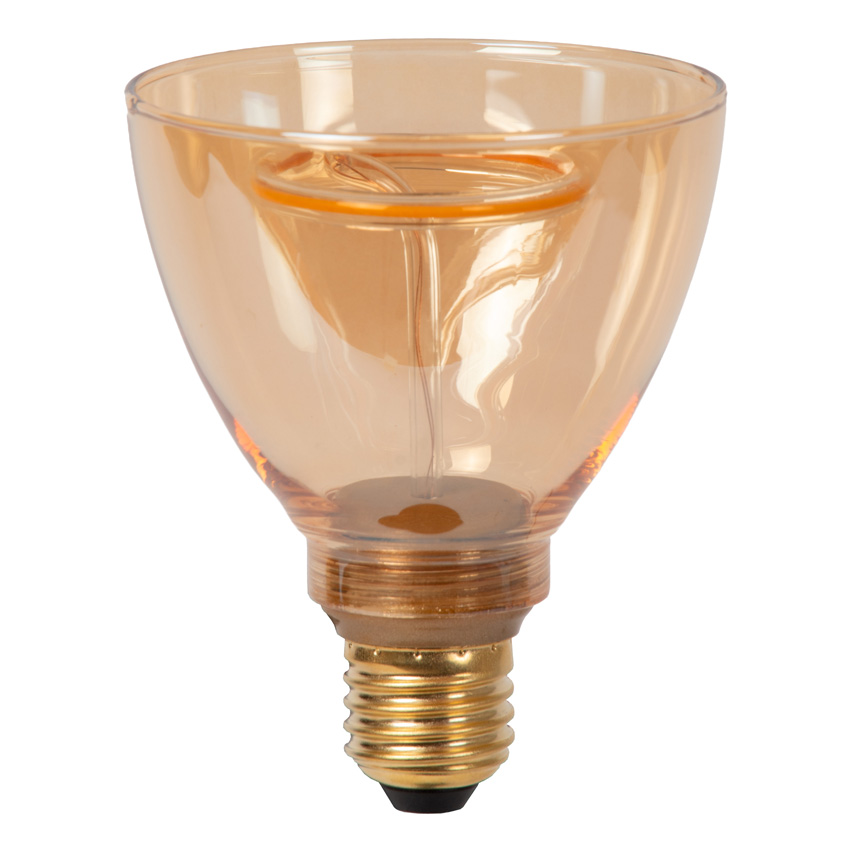 Lucide GO90 - Ampoule à filament - Ø9cm - LED Dimmable - E27 - 1x3,5W - 2200K - Ambre