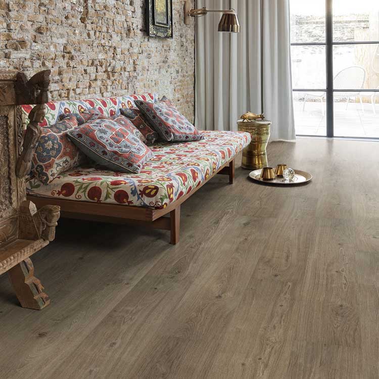 Vinyl vloer Floorify Cohiba plank 4,5mm donkerbruin 152,4x22,5cm