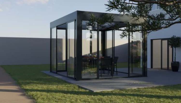 Tuinkamer Versailles alu antraciet 400 x 360 x 240 cm