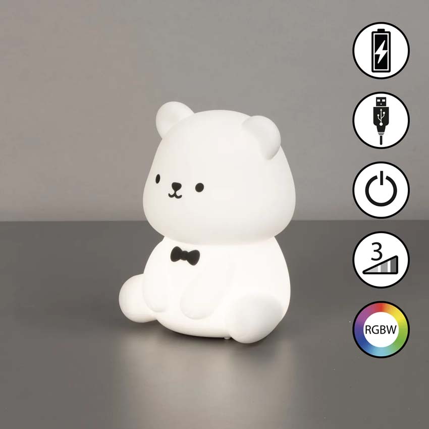 Tafellamp Beer - Wit - 10x10x13cm - Dimbaar - LED - 1x0,4W - RGB 3000K - met batterij en timer