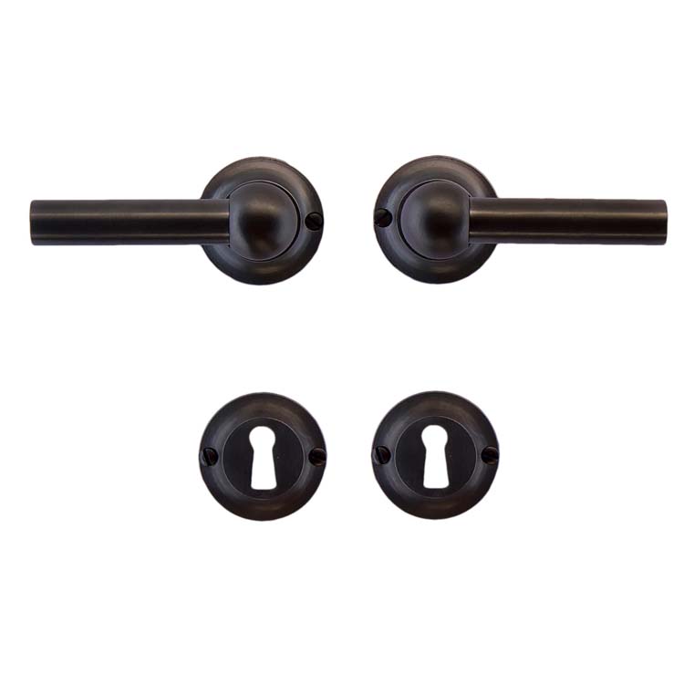 Poignée porte pro pienza nouveau L+L carbon noir rosace barbe