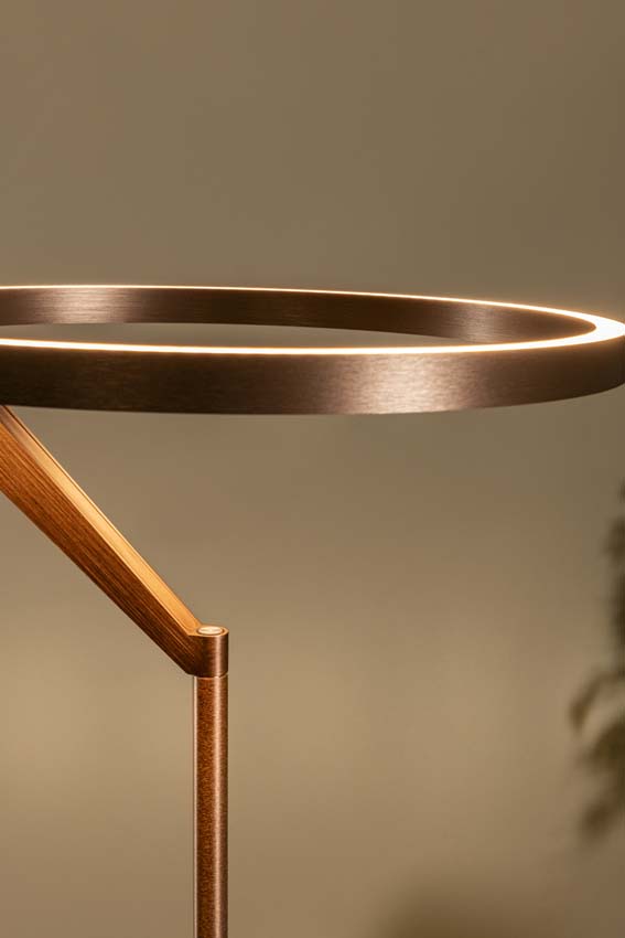 Lucide Premium Applause - Lampadaire - Ø33cm - LED dimmable - CCT - 2700K/4000K - Café