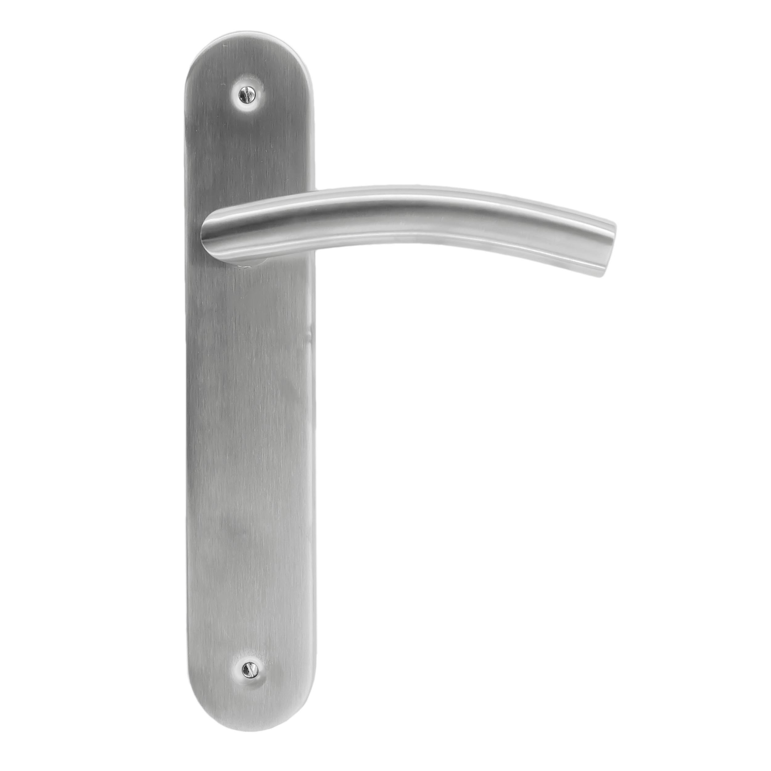 Poignée de porte pro bellagio 19mm inox bouclier sans trou de serrure