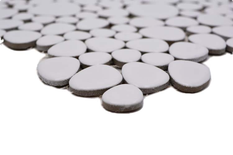 Mosaïque pebble ceramix blanche 27,5 x 27,5 cm