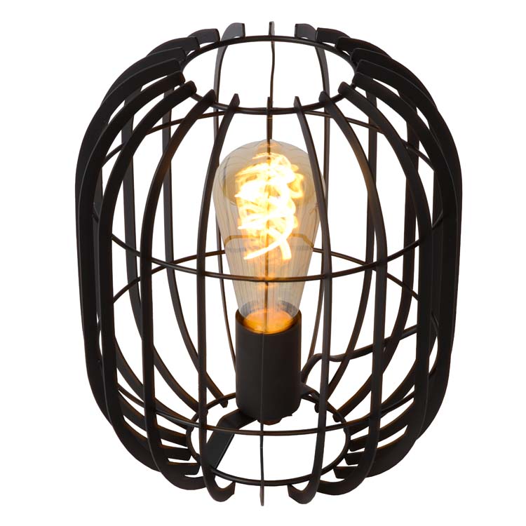 Lampe de table - Ø 22 cm - 1xE27 - Noir