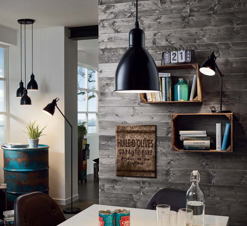 Hanglamp staal zwart E27 excl lamp LED mogelijk