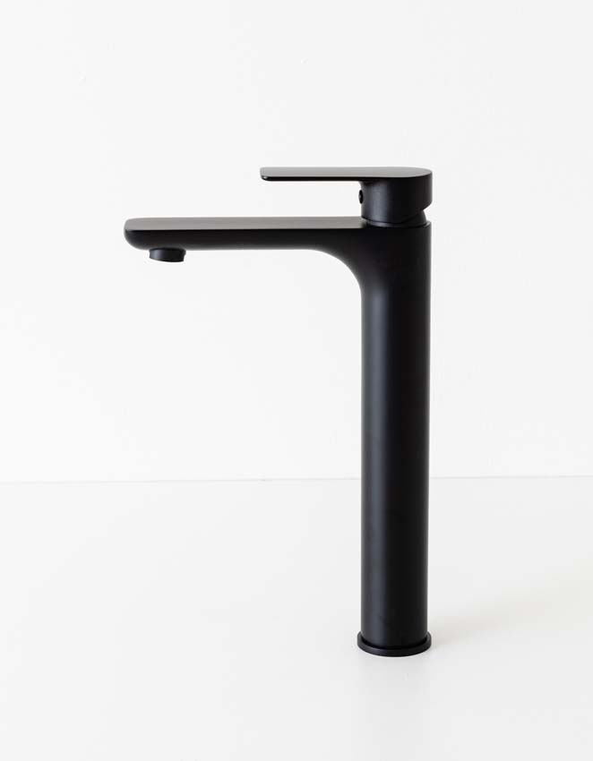 Wastafelkraan Miles mat zwart verhoogd