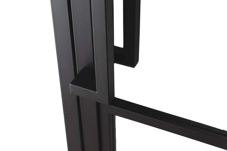 Porte intérieure double en acier Tara noir 2x6R + panneau poussant à droite sur mesure