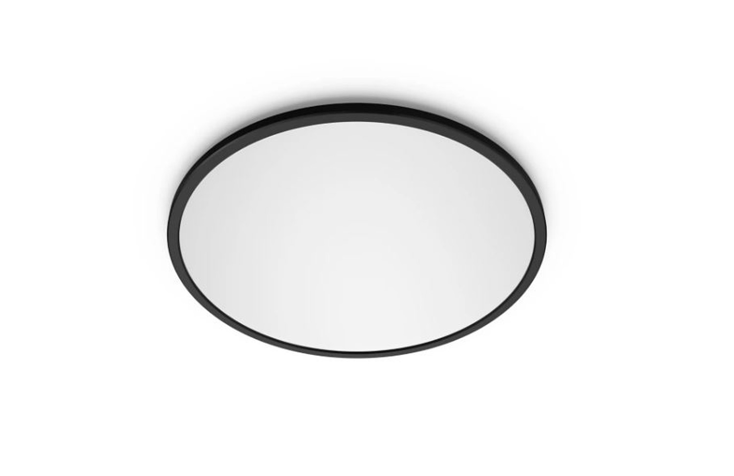 Plafonnier - noir - Ø29,1xH2,4cm - dimmable - LED - 1x16W - 2200-6500K - télécommande