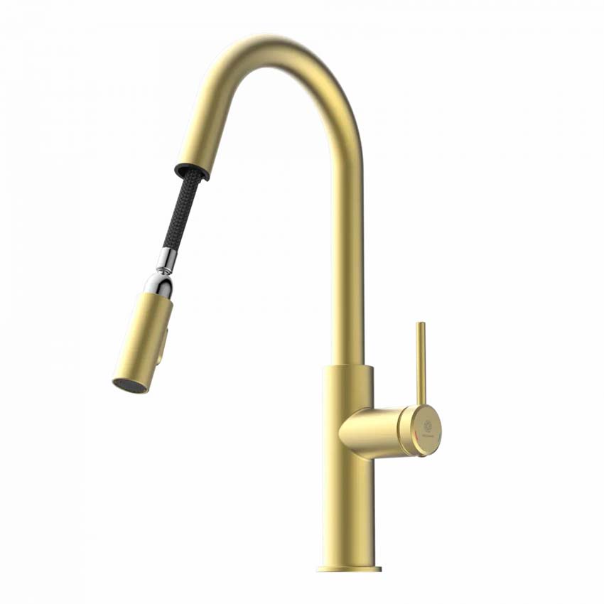 Robinet de cuisine Wasserwerk WK 13 Curve or mat avec bec extractible