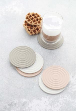 Dessous de verre Point Virgule silicone pastel 6 pcs
