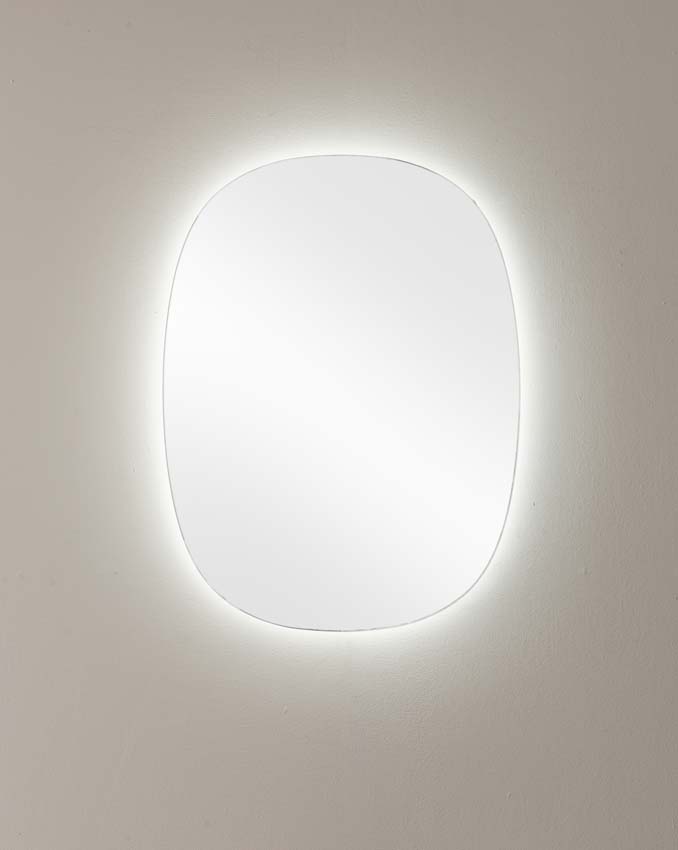 Miroir Fendi ovale LED + anti-buée 54x72cm