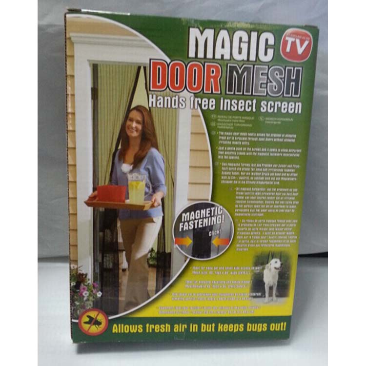 Rideau d'écran noir anti insectes avec fermeture magnétique