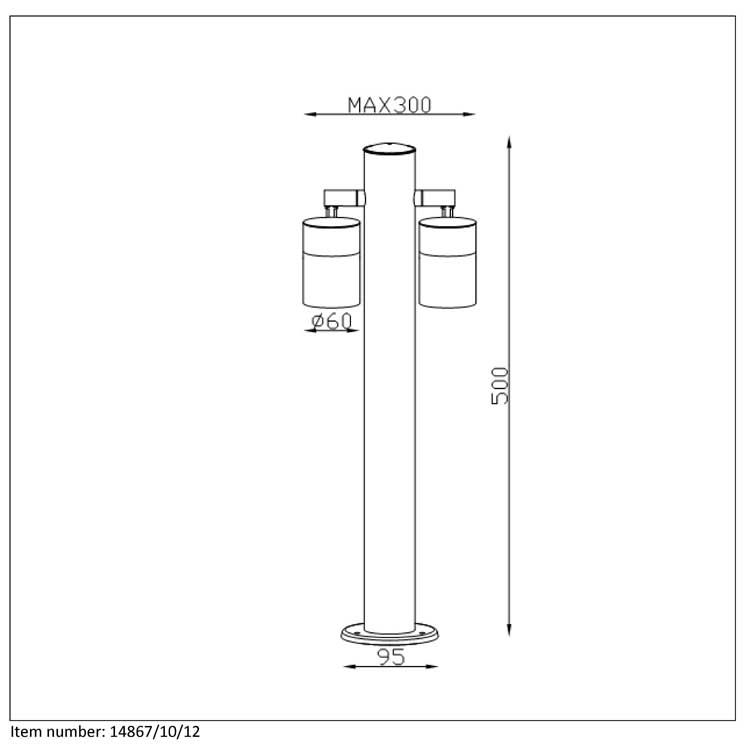 Lucide ARNE-LED - Borne extérieur Extérieur - Ø 6,3 cm - LED - GU10 - 2x5W 2700K - IP44 - Chrome Dépoli