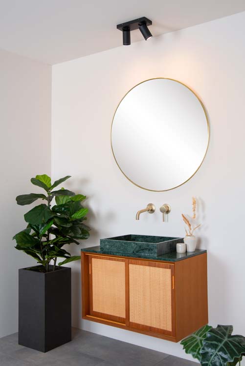 Plafondlamp - zwart - 2xGU10 - 5W - IP44