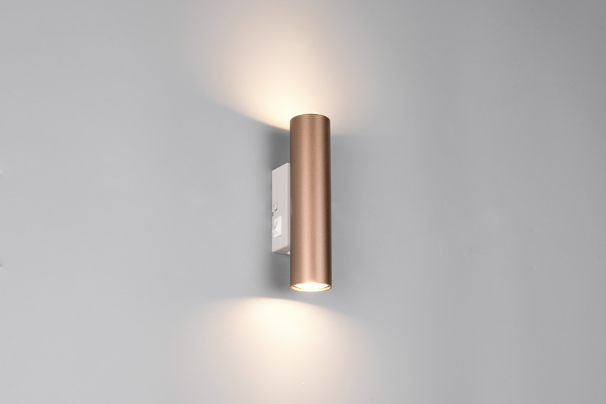Wandlamp - koffie - 18x4x7cm - GU10/MR11 - 2x5W