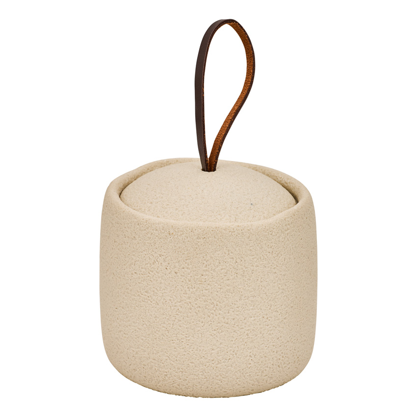 Support pour disques de coton Owen polyrésine beige 10x9,4x10cm