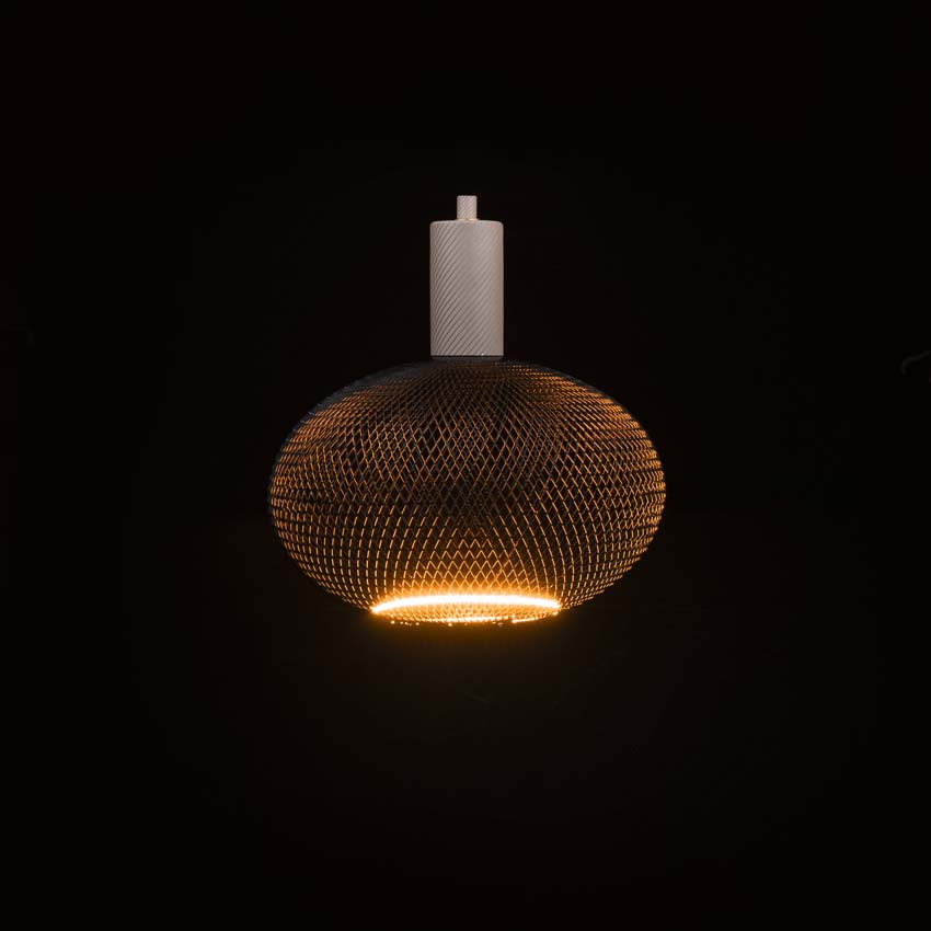 Lampe LED floating Cage - E27 - noir - 30cm - dimmable - 6W - 330lm - 2200K - ovale