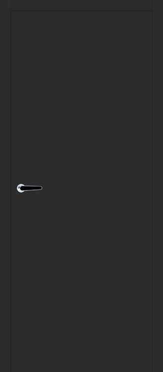 Porte intérieure complète Invisible Flat noire 211,5x63cm aggloméré tubulaire droite + châssis 30cm