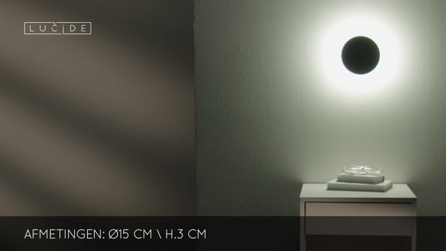 Wandlamp rond - Ø 15 cm - LED - 1x6W 3000K - Zwart Wandlamp rond - Ø 15 cm - LED - 1x6W 3000K - Zwart