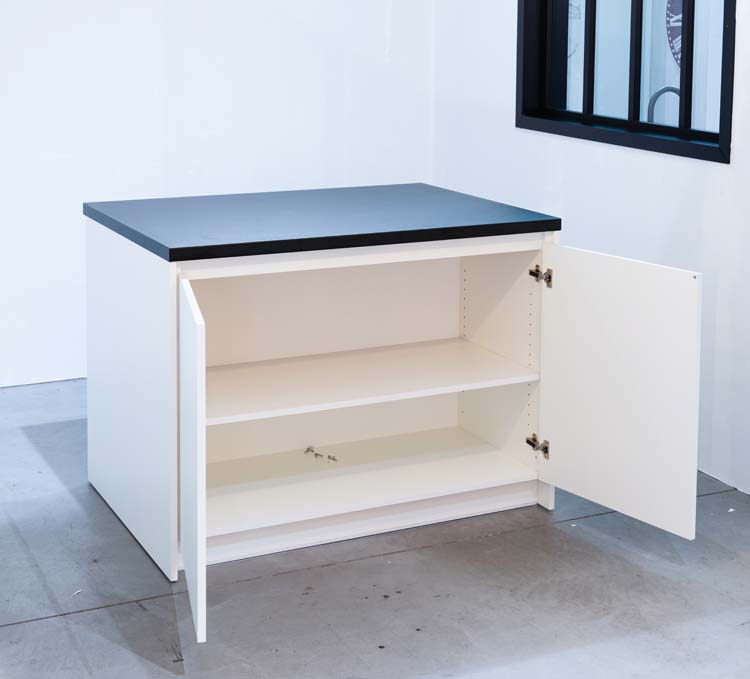 Cuisine île Plenti blanc/noir 124,5 cm