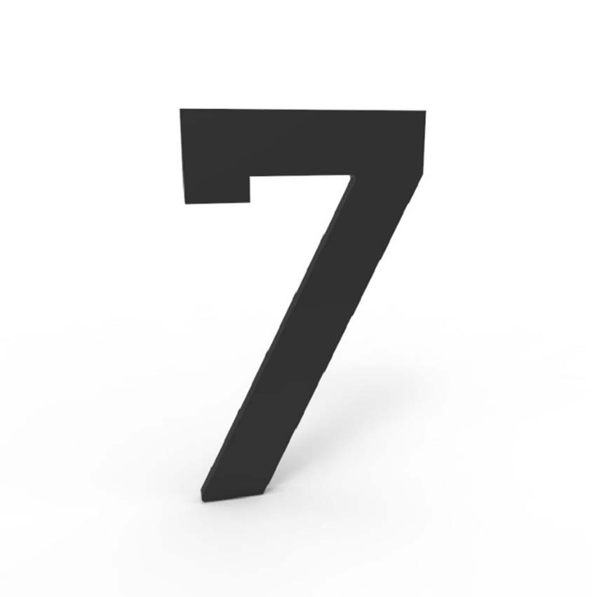 Numéro de maison 7 eSafe en aluminium noir 10cm / épaisseur 4mm