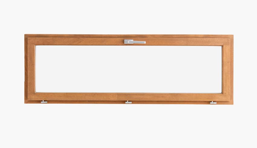 Fenêtre abbatant en bois Meranti Trae 55mm naturel 1500 x 500 mm