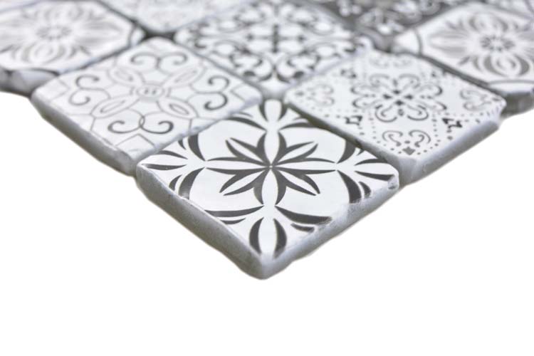 Mozaïek Antic Patchwork Small zwart/wit 30x30cm