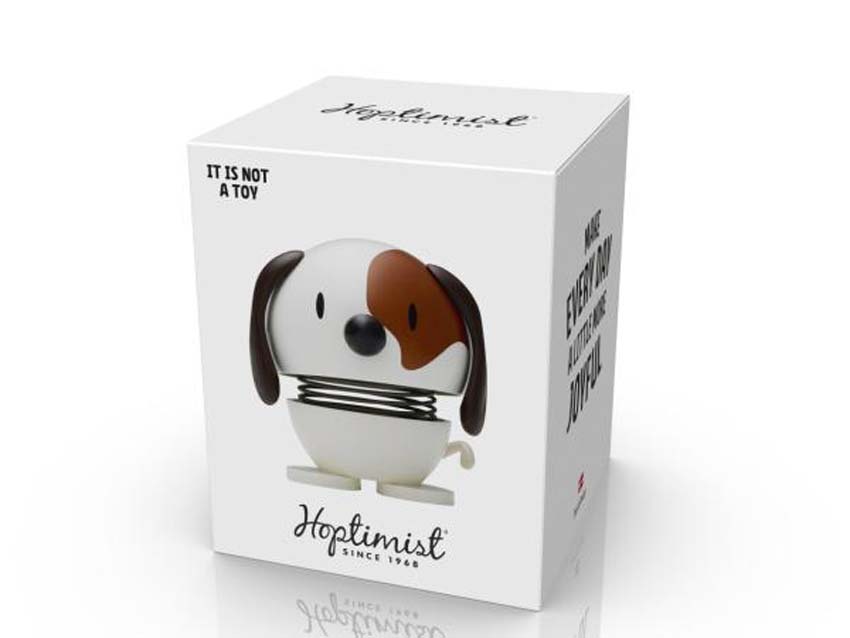 Hoptimist hond wit