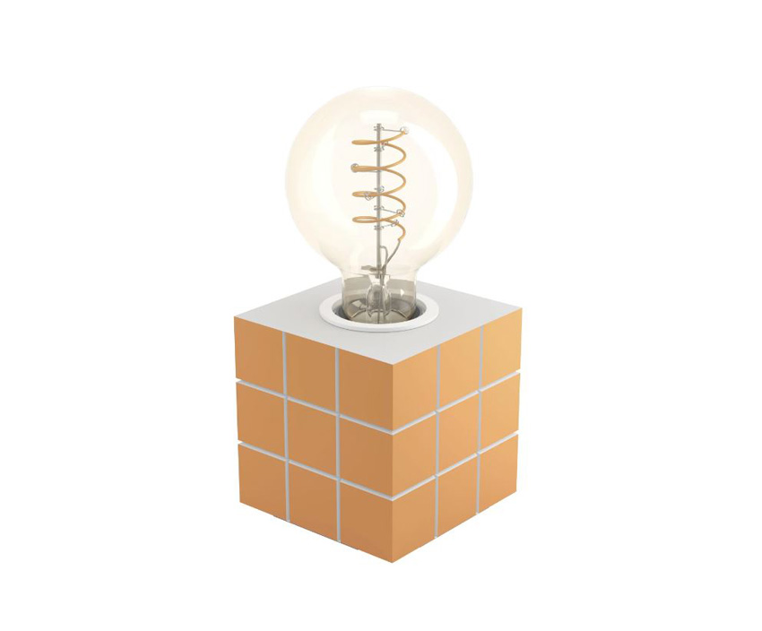 Lampe de table - orange - 9x9x9cm - dimmable - E27 - 1x60W