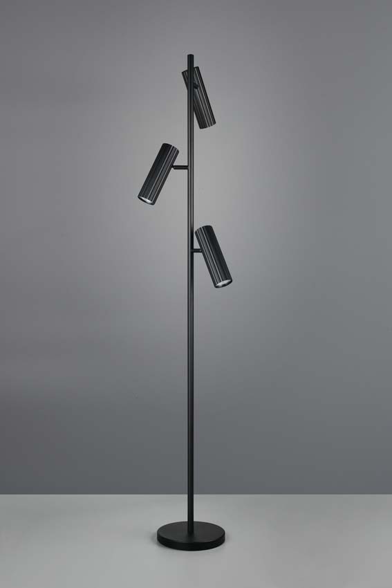 Lampadaire - Noir - H150cm - Dimmable - GU10 - 3x10W